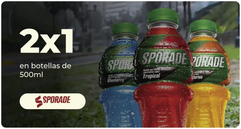 2×1 en bebidas energizantes – SPORADE